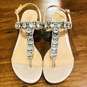 Jewel by Badgley Mischka Champagne Wedge Sandals